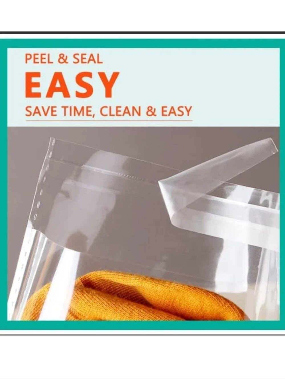 50ct, 9x12 CLEAR POLY BAGS, RESEALABLE